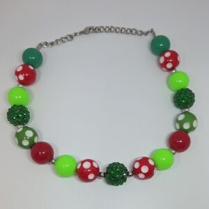 Colorful Bubble Beaded Holiday Necklace